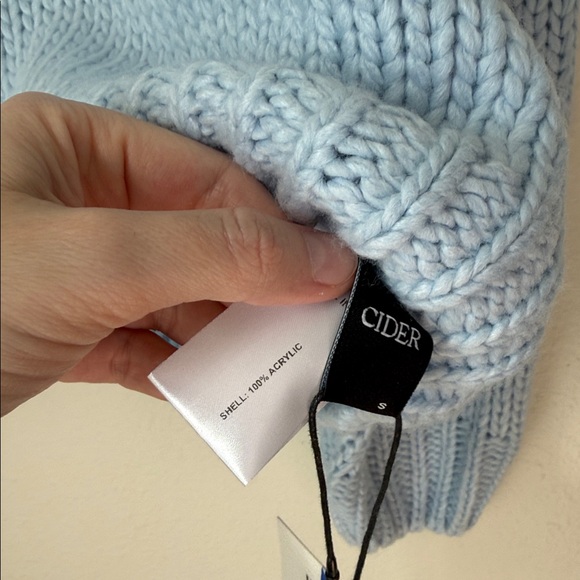 Cider Ski Knit Baby Blue Sweater Small - Picture 5 of 6